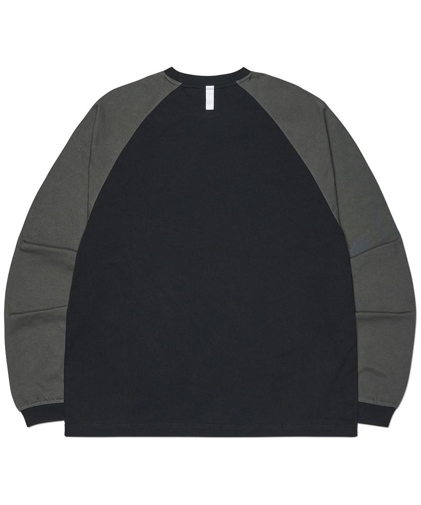 Nomaenyueol Duo Tone Raglan Long Sleeve Tee - Black