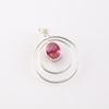 Pink Dahlia Turquoise Gemstone 925 Sterling Silver Jewelry Handmade Pendant1.65" PP-61-38