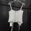 2026 Summer Spicy American Girl Waist-Cinching Cotton Lace Embroidered Camisole