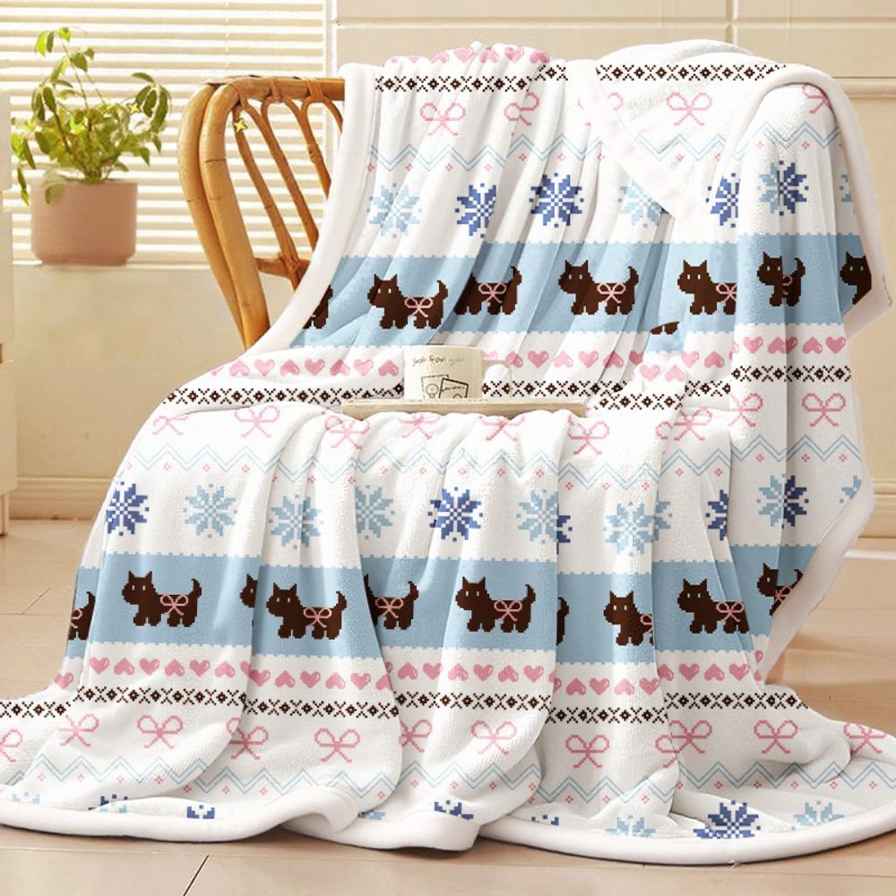 Sofa Cover Comfortable Capybara Blanket Printing Lightweight Cartoon Shawl Blanket Flannel Cute Puppy Print Sofa Blanket Office