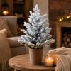PE Artificial Christmas Tree with Iron Pot Dense Branch Tips SnowFrosted