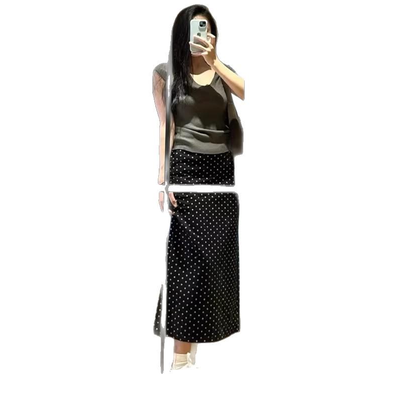 Plus Size Polka Dot High-Waisted A-Line Skirt for Women