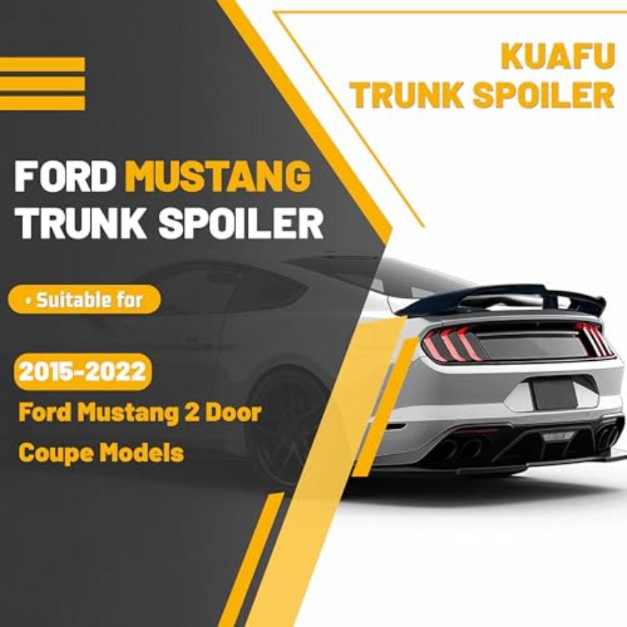 

Спойлер на багажник, совместимый с 20152025 Ford Mustang GT500 GT350 V6 V8 Shelby GT EcoBoost, модели 2-дверного купе, заднее крыло, глянцевый Бл United States