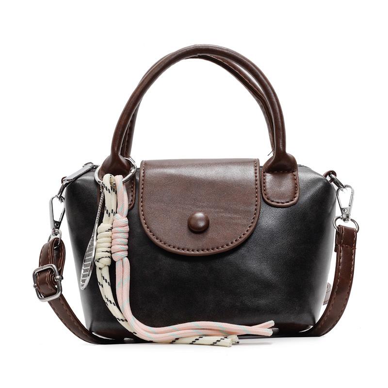 2025 new niche retro contrasting colors high-end portable dumpling bag versatile commuter daily casual messenger women's bag