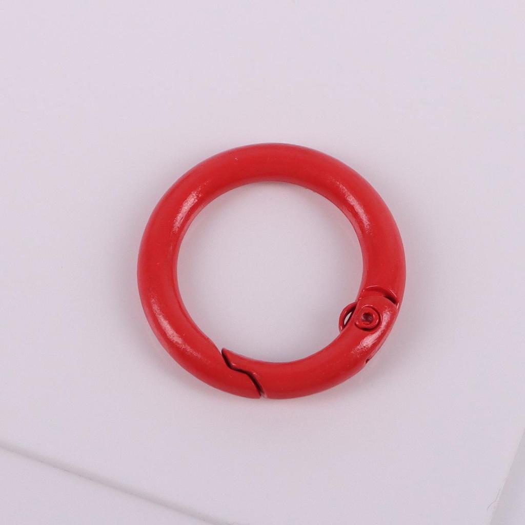 24mm Candy Color Round Metal Keychain - Handmade Spray Painted DIY Jewelry Accessory, Available In Multiple Colors