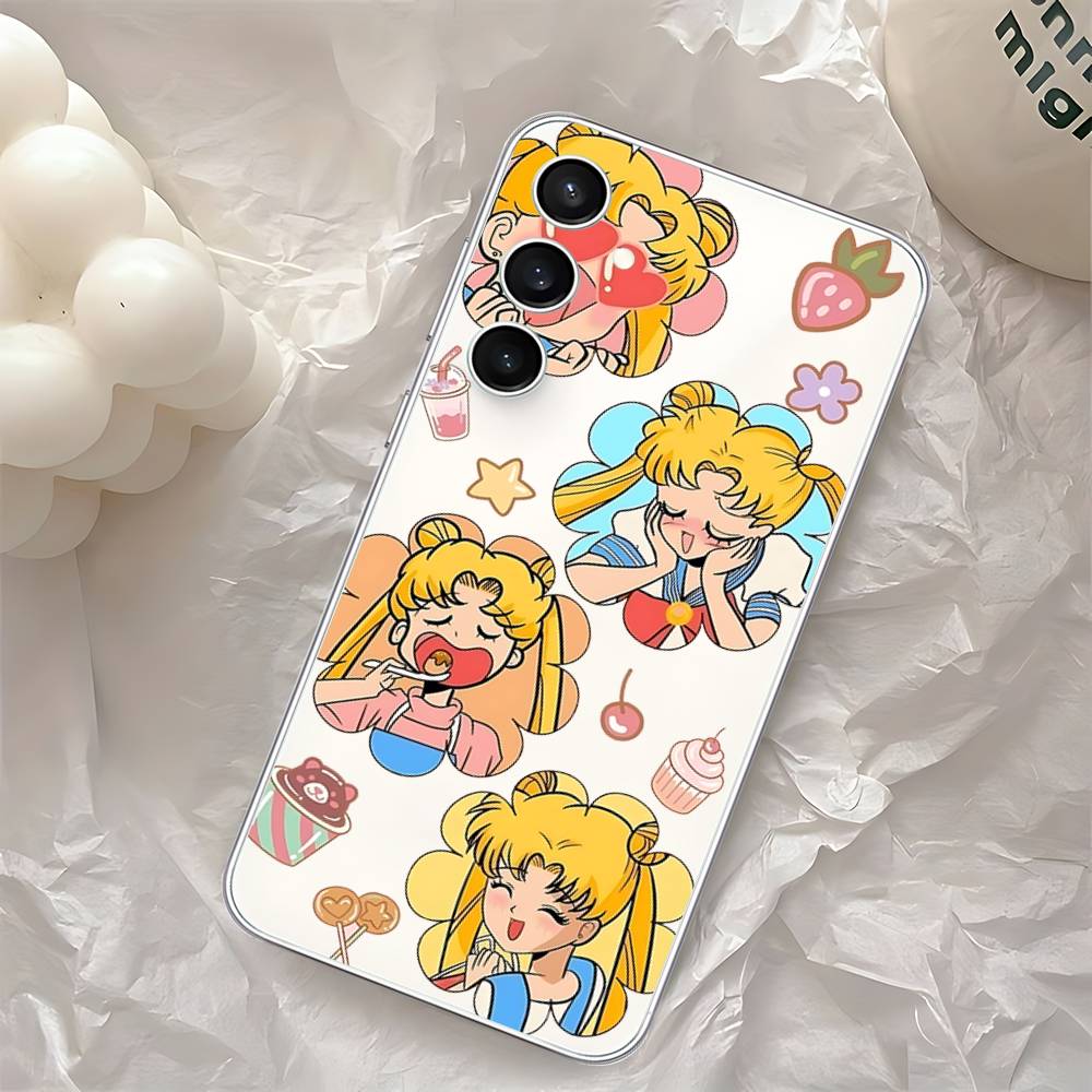 Custodia per Telefono Anime Carina S-Sailor Moon-S per Samsung Galaxy S25 S24 S23 S22 S21 FE Ultra Plus A32 A53 A13 A31 Cover Morbida