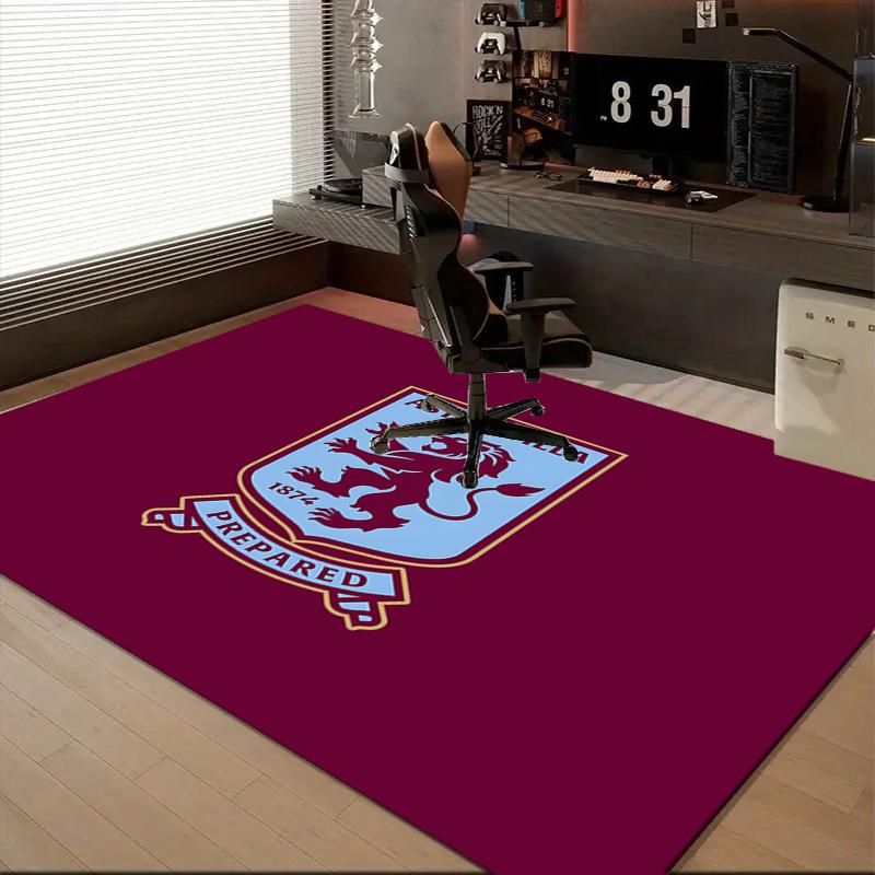 1PC Aston Villa Pride Rug Game Carpet, Floor Mat for Bedroom Living Room Entryway Rug, Home Decor Idea Gift for Christmas birthday