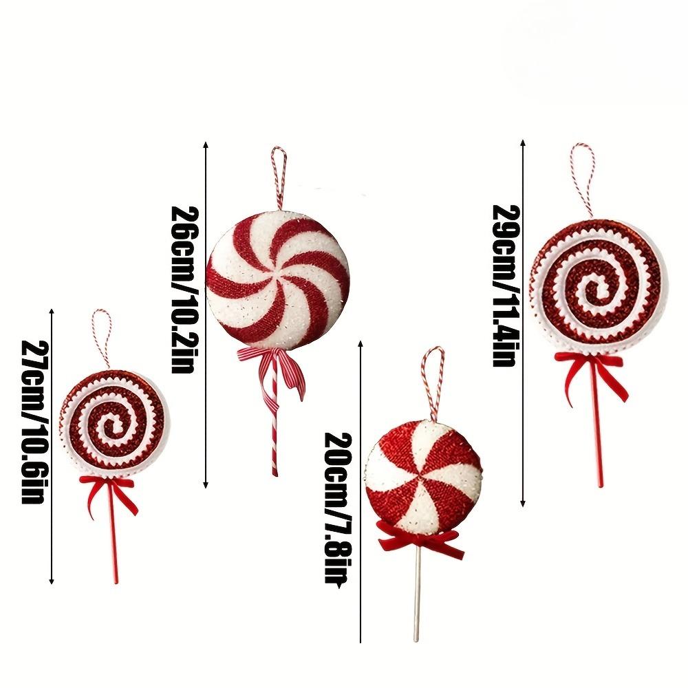 1pc Festive Red & White Christmas Lollipop Decorations - Hanging Ornaments for Tree, Home & Gifts,Christmas Decorations