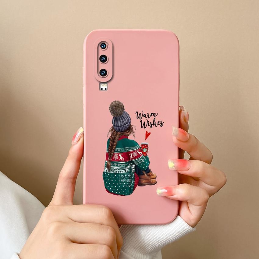 Compatible For Huawei P60 Y5 Y6 Y7 Y9 Y9A P30 P40 Trendy Girl Phone Case Lens Protection Soft Liquid Silicone Anti Drop Shell For Huawei Bumper Cover