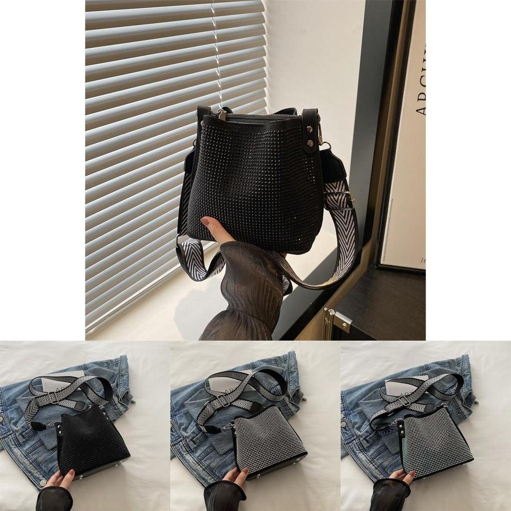 Elegant And Unique Bucket Bag Chic Design With Rhinestones For Fashion Forward Individuals In Black