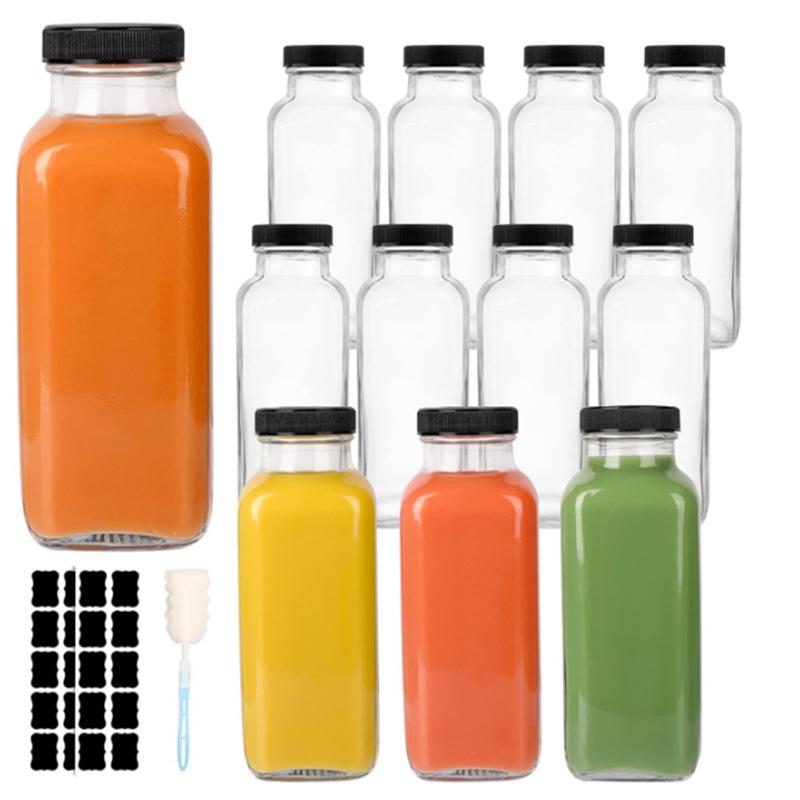 Portable Square Glass Drink Bottle and Milk Tea Cup 180ML