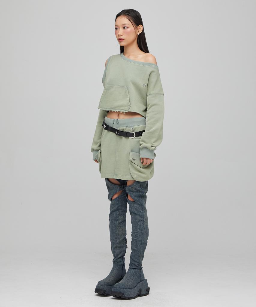 Lara Fox Pocket Sweat Skirt Khaki Bq4Cs001