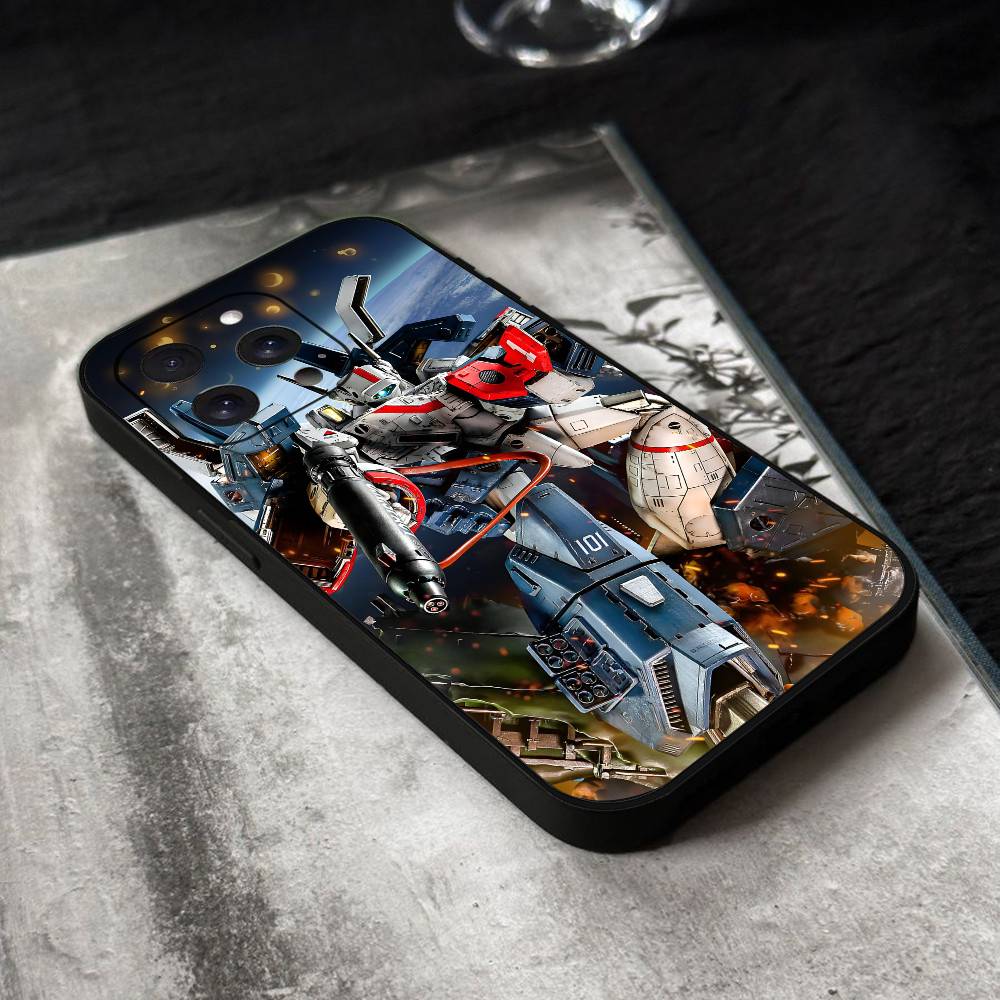 Anime Robotech Phone Case Black Silicone Soft Shell For IPhone 17 16 15 14 13 12 11 Air Pro Max Plus Hot Sale