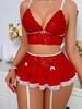 Toucheart Sexy Mesh Interesting Underwear Set For Women Bow Knot Mesh Patchwork Lace Garters Exposed Navel Underwear System Set
