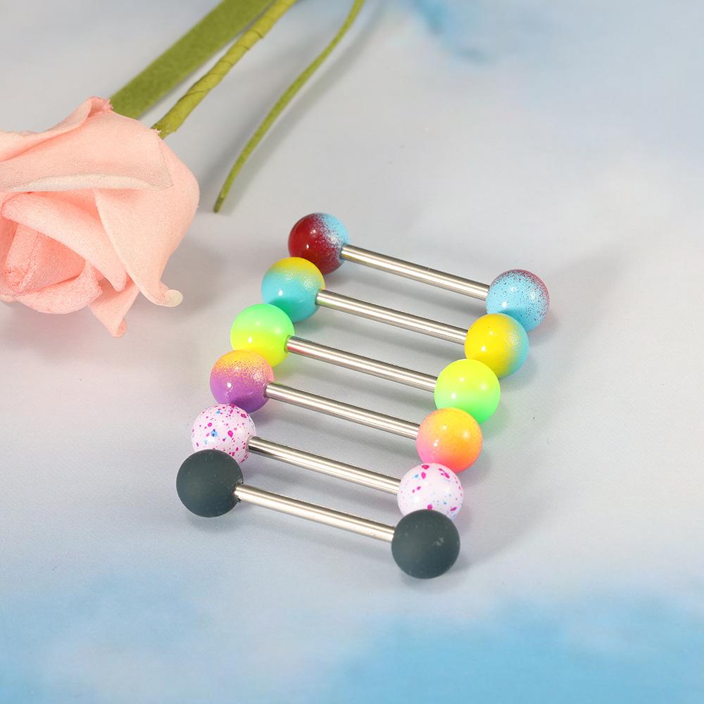 6Pcs Acrylic tongue stud jewelry, body piercing jewelry, body ornaments