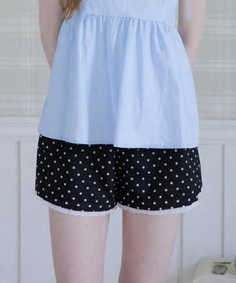 PINK PINEAPPLE Darling Dot Half Pants_Black