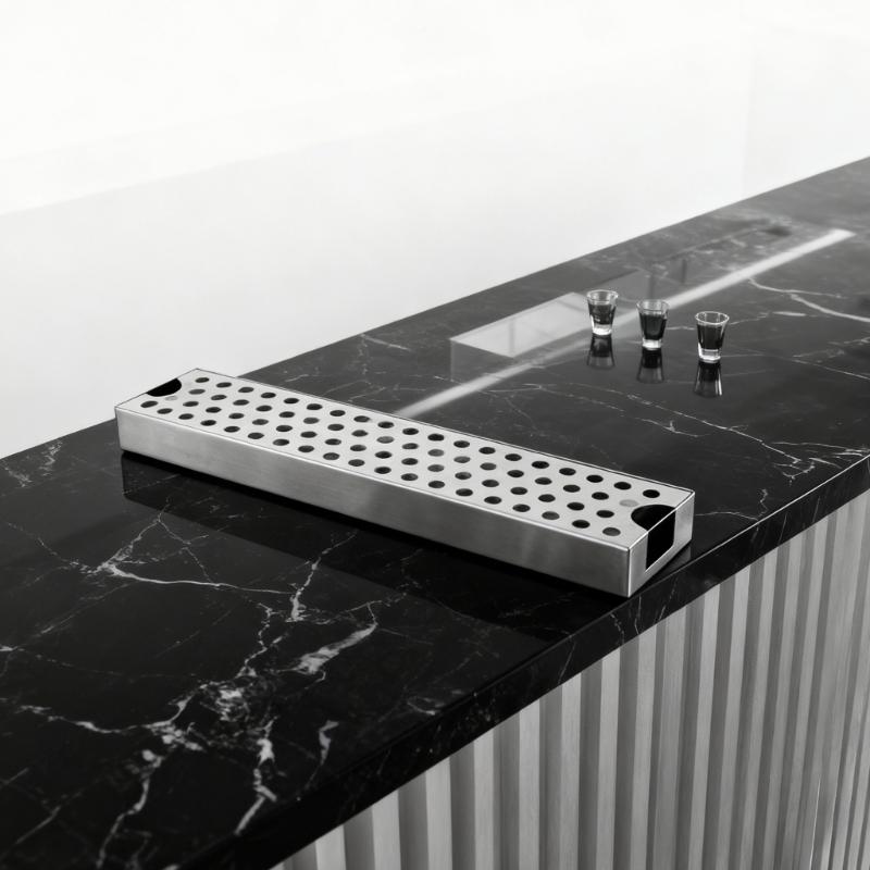Portable Stainless Steel Drainer for High Traffics Restaurants Drip Tray Draining Rack for Coffee Shop Utensils