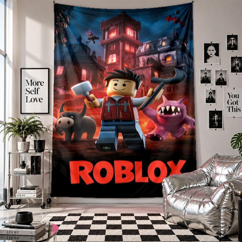 Wall TapestryRoblox Art Hanging Cloth Decorative Background Cover for Room Decoration