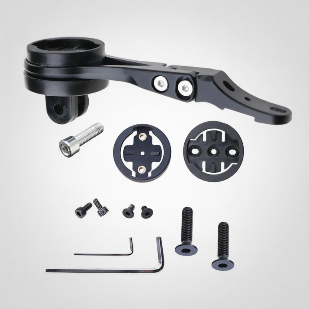 Bike Computer Extension Mount Ebony Front-Facing with Adapters