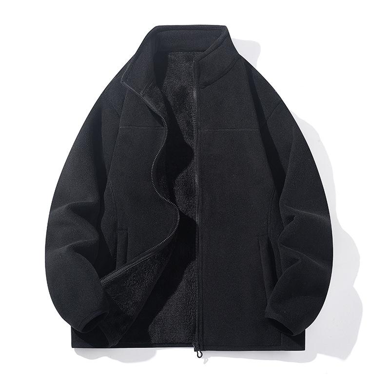 Men's Jacket Couple's Fleece Jacket Plus Velvet Thickened Warm Polar Fleece Sweatshirt Jacket Liner