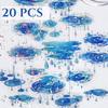 20 Pièces/sac Autocollant PET Laser Goutte de Pluie Ondulation Scrapbook Journal Paysage Décoration DIY Étui de Téléphone Art Journal Décalcomanie Étanche