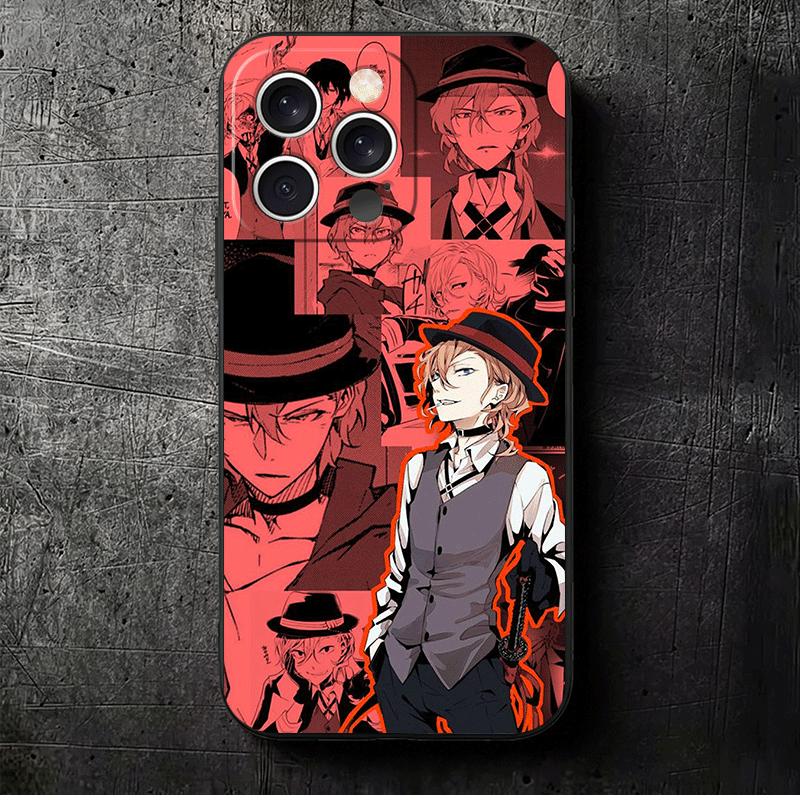 

Bungo Stray Dogs Manga Soft Phone Case for iPhone 16 16E 17 Air 15 Pro Max 14 Plus 13 Mini 11 12 7 Black Cover Back Shell iPhone 12 Mini