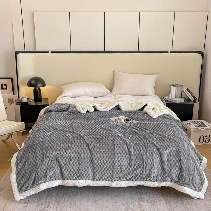 New 3D Shaped Jacquard Blanket Lamb Fleece Coral Fleece Double Sided Blankets Autumn Winter Seasons Warm Comfortable Nap Quilt