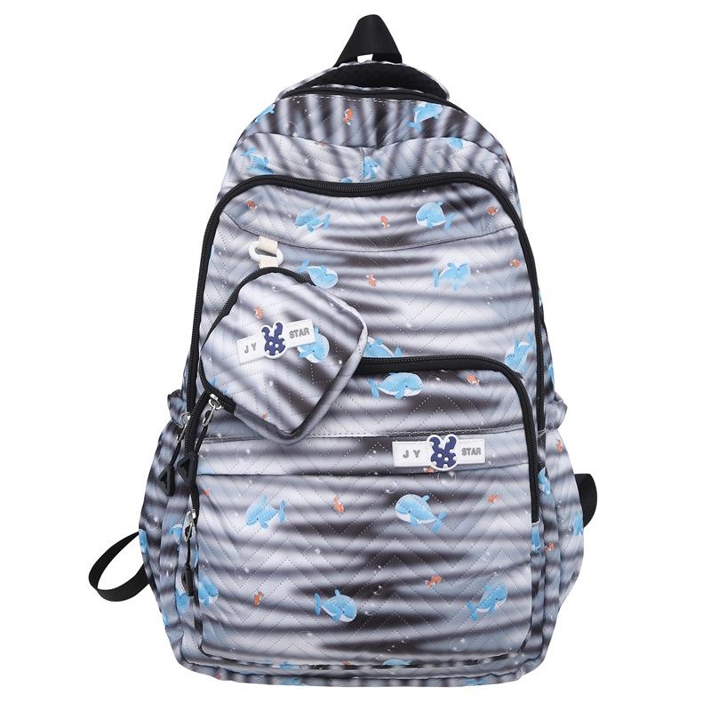 Zebra Print Backpack Women's Large Capacity Backpack Student School Bag with Coin Purse