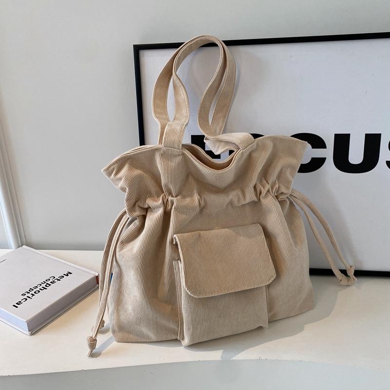 Simple strap underarm bag new strip velvet portable tote bag casual large-capacity shoulder bag One size бежевый 2329₽