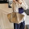 Summer New Large Capacity Tote Bag Trendy Fashi Lychee Pattern Solid Color Simple Texture One Shoulder Underarm Bag Handbag