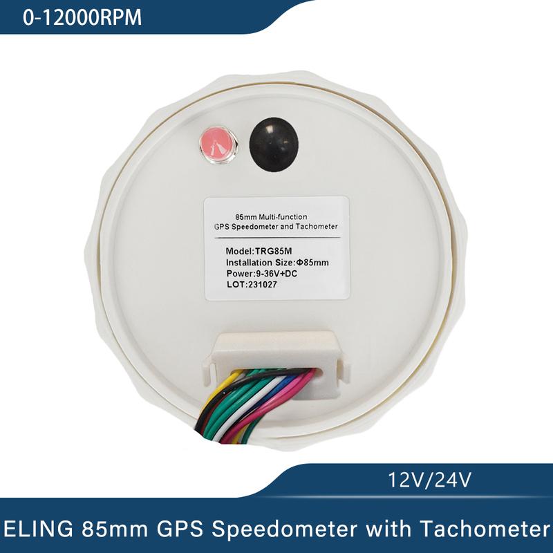ELING Motorcycle Universal 85mm GPS Speedometer 0-299km/h MPH with 0-12000RPM Tachometer Trip Odometer with Gear Number N 1-6