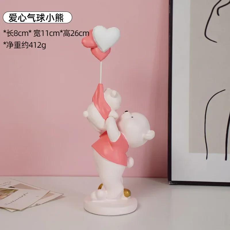 LMHBJY Creative and Violent Bear Porch Decorations Modern Cartoon Living Room Home Desktop Parent-child Bear Resin Craftsmanship