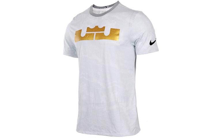 

Nike T Shirts Men s White Gray Crew Neck Moderate Straight Fit 906156-100 XXXL