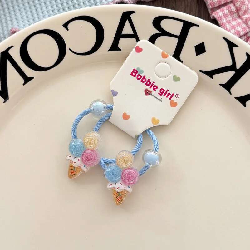 

2 шт. Блестящие радужные эластичные резинки для волос для девочек, милые детские аксессуары для волос, детские головные уборы, резинки