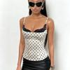 Slim Suspenders Female Summer Sexy Pure Desire Girl Versatile Polka Dot Vest Top Simple Lace Splicing French Fashion
