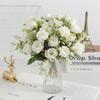 1pc Rose White Silk Bouquet Peony Artificial Flower 10 Big Head 4 Small Bud Wedding Brides Home Decoration Artificial Flower,Mother's Day,Women's Day
