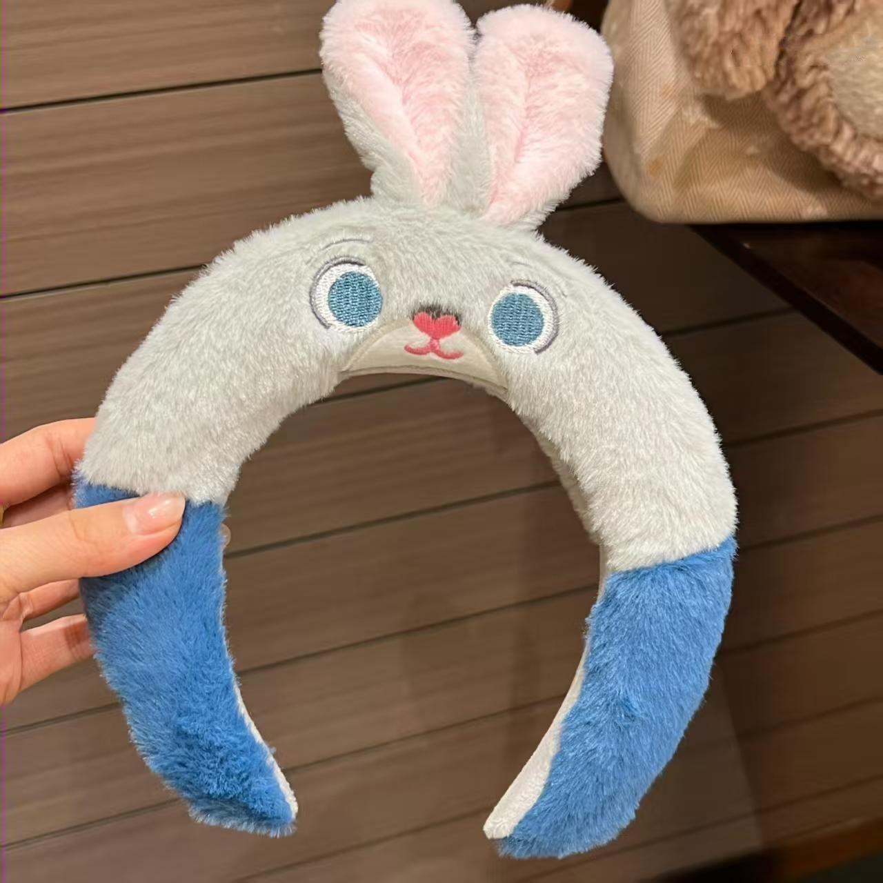 

Adorable Cartoon Animal Plush Headband & Hair Clips for Kids & Adults - Perfect for Face Washing or Photos