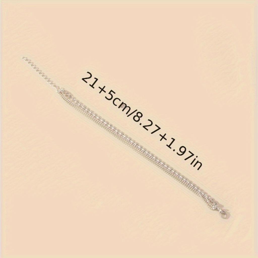 1-piece Elegant Bohemian Style Women's Ankle Bracelet -3-layer Rhinestone Design, Perfect for Casual Wear