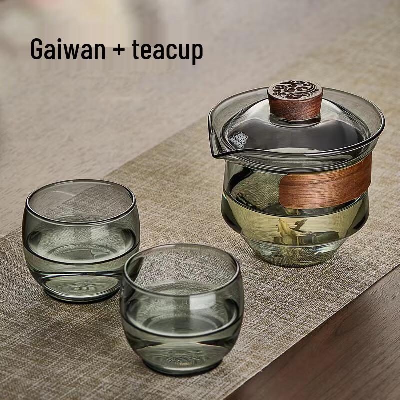 

Lu Feng Lai Glass San Cai Gaiwan Kung Fu Tea Set