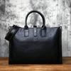 NZPJ Vintage Genuine Leather Men's Briefcase Natural Cowhide Handbag Crazy Horse Leather Computer Bag Casual Crossbody