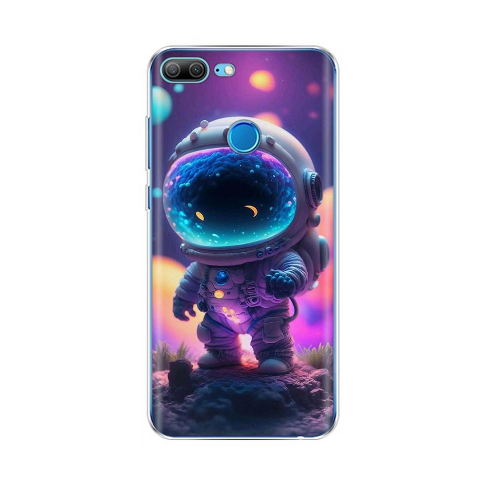 Phone Case For Honor 9 Lite Back Cover for Huawei Honor 9 Lite Cases Transparent Silicon TPU Protective Cats Flower Print Covers