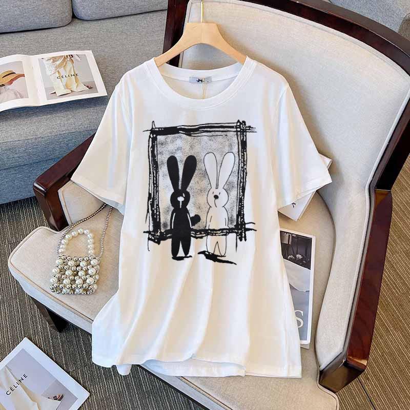 Women's Plus Size Retro Short Sleeve T-Shirt Loose Summer Tops