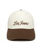LEE Lettering Color Block Cotton Ball Cap Brown