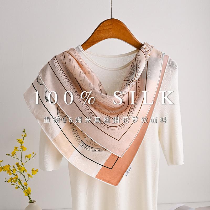 [Flower dill fireworks pattern] 111% mulberry silk silk scarf 1116 spring new Korean version fashion blockbuster silk square scarf