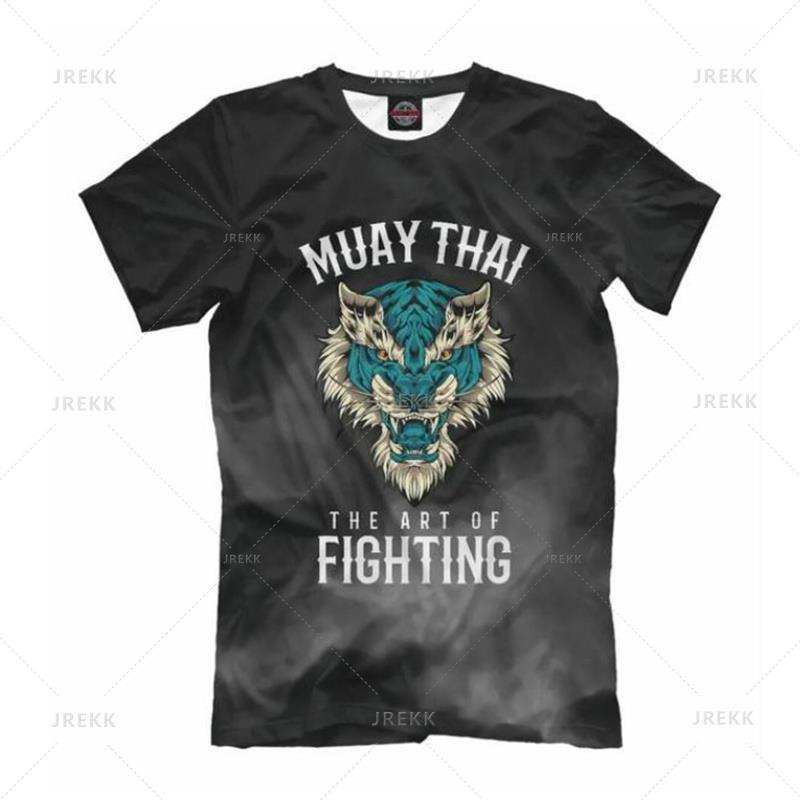 Muay Thai Graphic T Shirt Men Summer Breathable Quick Dry Tees Running Gym Sport Short Sleeves Outdoor Boxing Wrestling Clothes