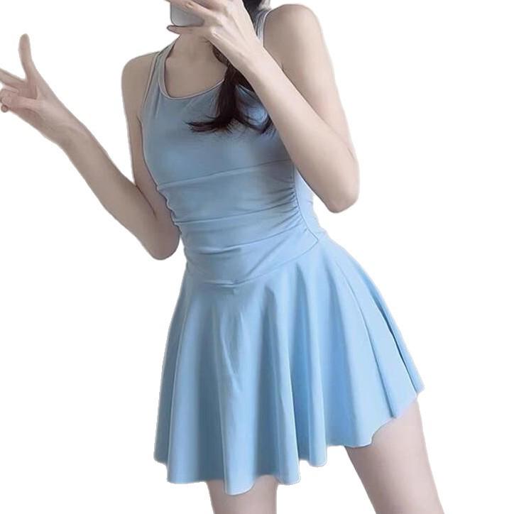 Costume da bagno intero a gonna di alta gamma conservativo da donna - Snellente e coprente