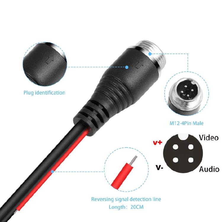 4Pin Male To Female Aviation Plugs Wire Car Truck Reversing Camera Security DVR Video Connection Cable