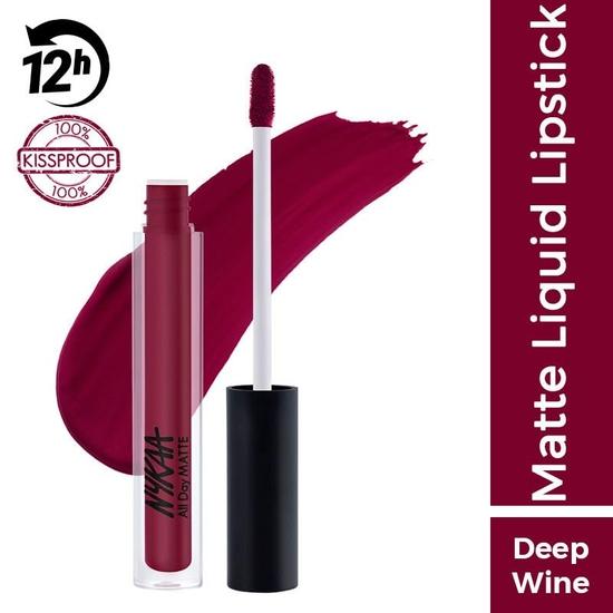 Nykaa All Day Matte Waterproof, Transfer Proof, Mask Proof, 12H Liquid Lipstick - Bride Crew
