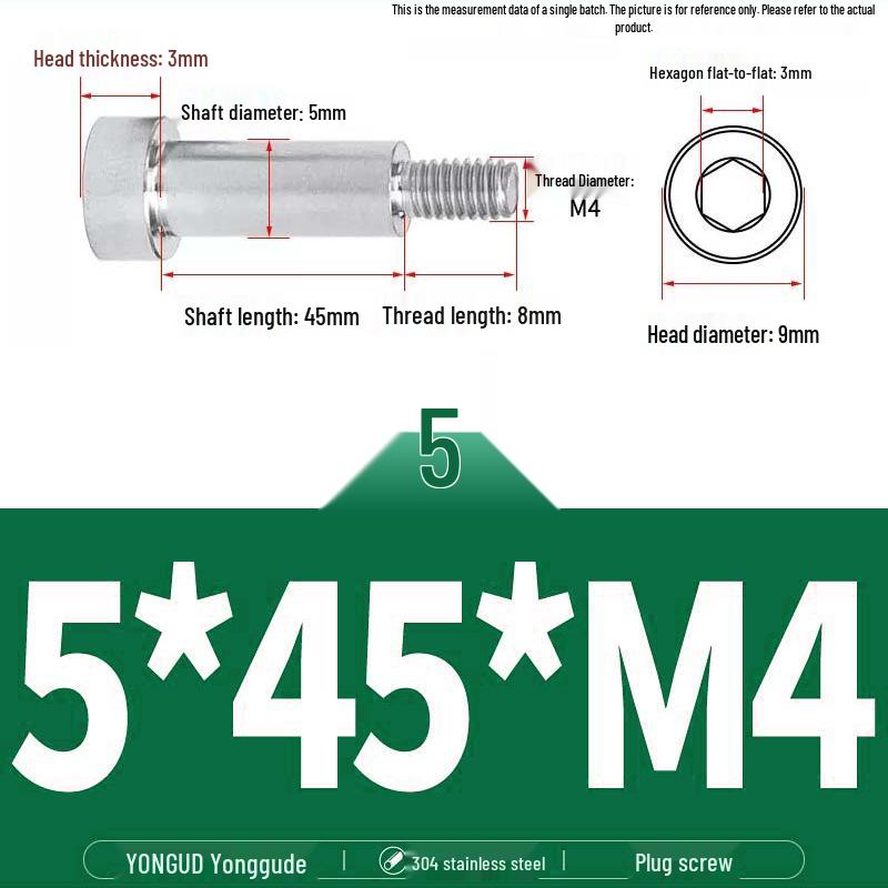 304 Stainless Steel Hex Socket Shoulder and Step Screw Set