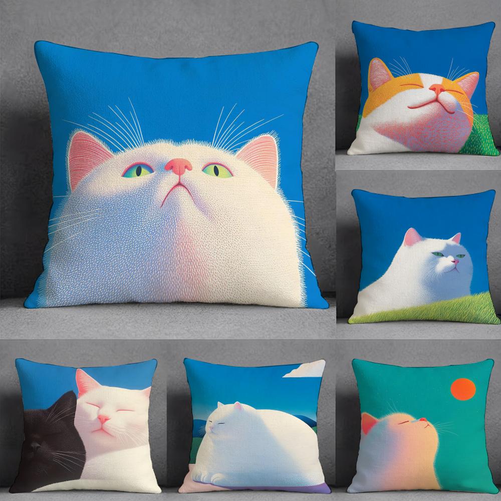 Arthritis Cat Kwaii Cute Anime Pillow Case Pillowcase, Double-sided Printed, Sofa Cushion, Bedroom Headboard Pillow